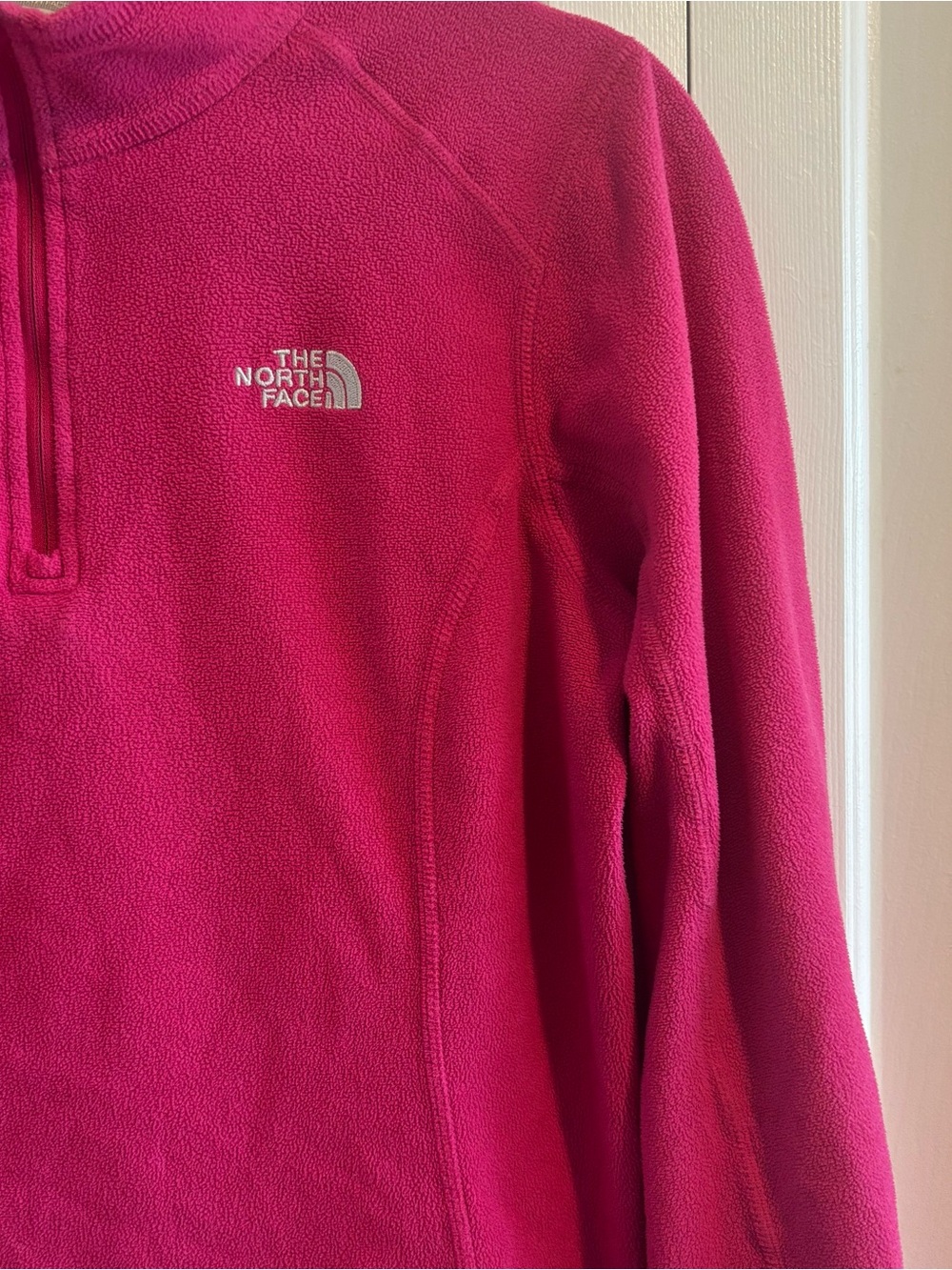 The North Face Women's Hot Pink Quarter-Zip Fleece Pullover